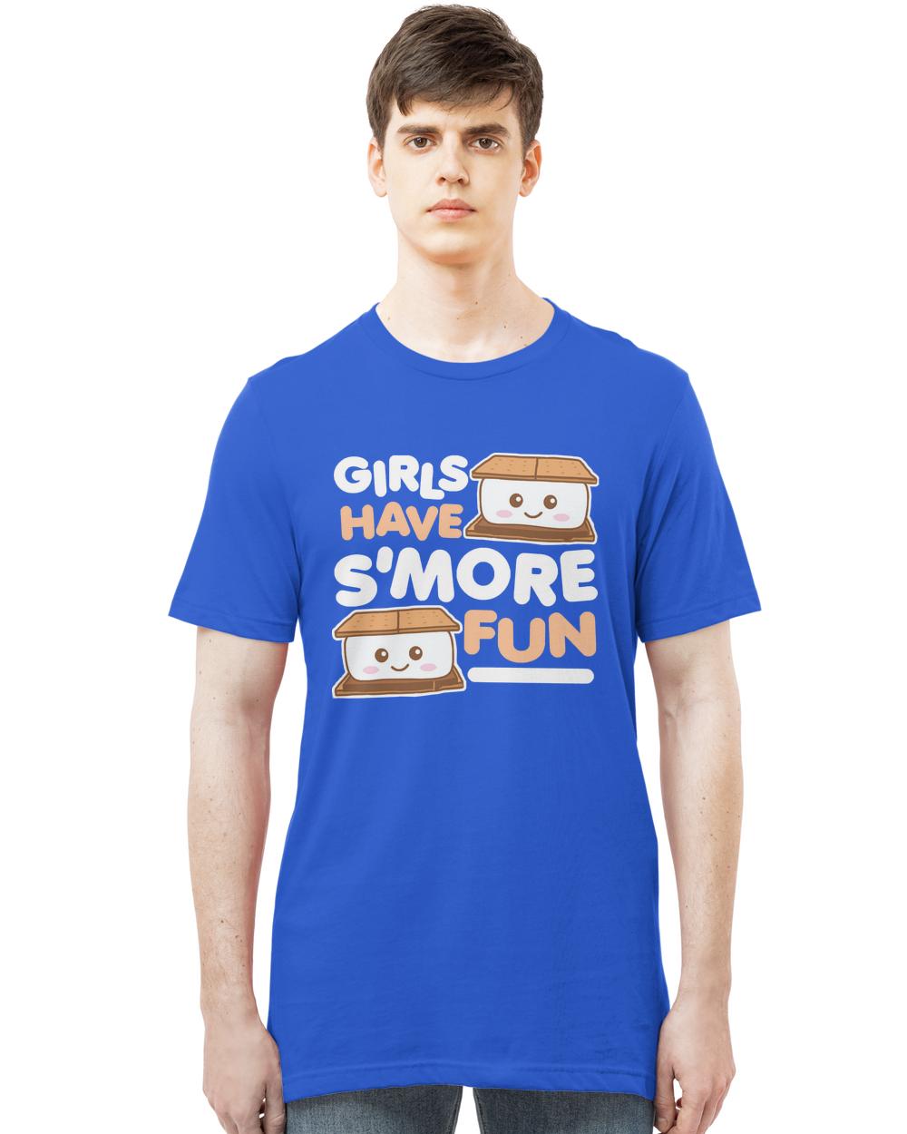 Smores T-ShirtGirls Have Smore Fun Camping S'more Camper Glamping T-Shirt_by DetourShirts_