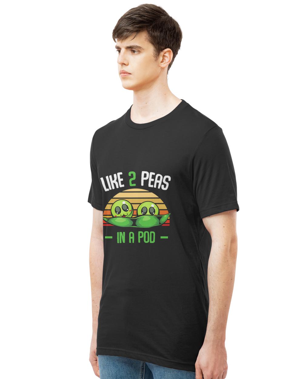 Vegetables T- Shirt Peas - Like 2 Peas In A Pod - Cute Vegetable T- Shirt