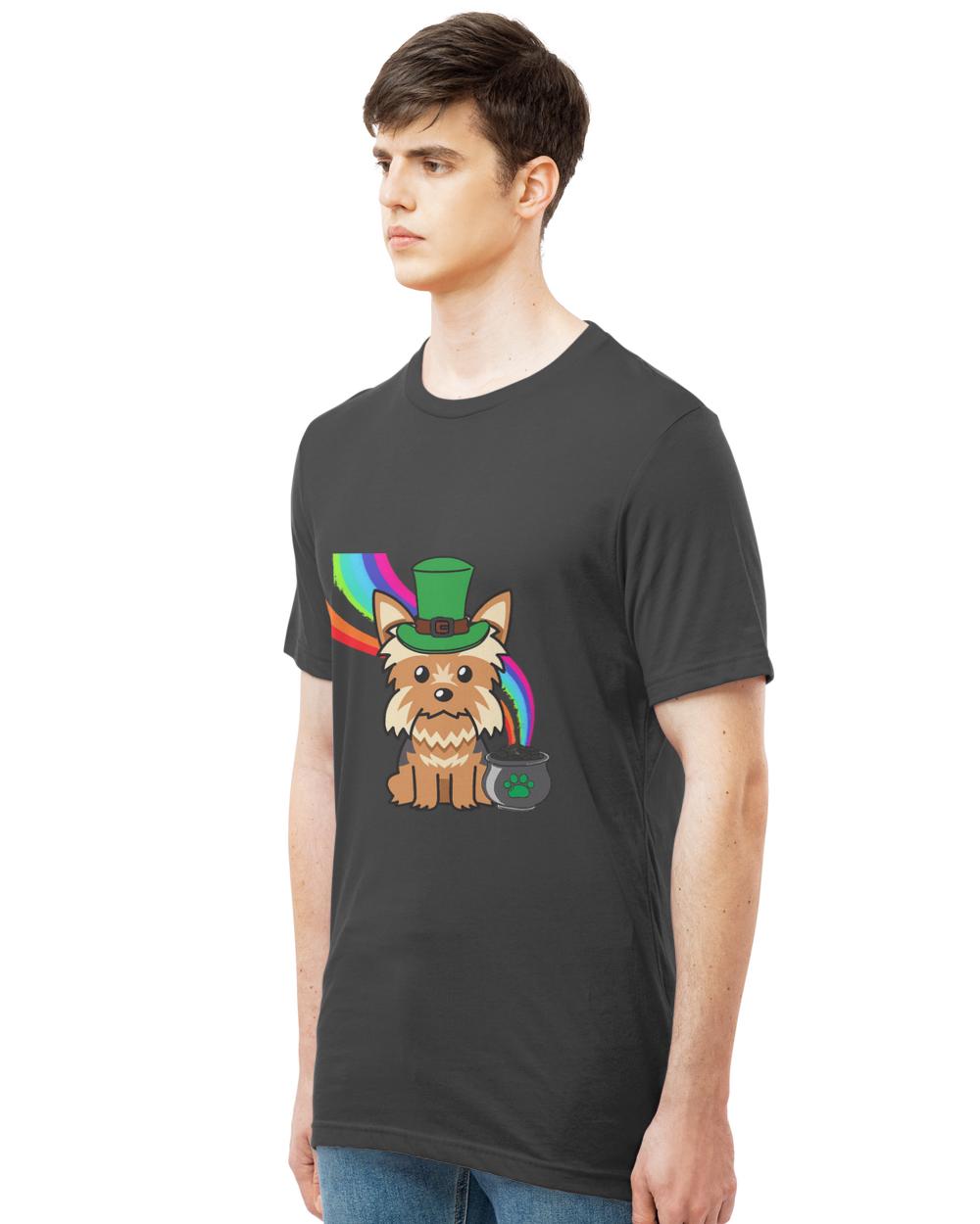 Yorkshire Terrier T- Shirt Funny yorkshire terrier celebrates st patrick's day T- Shirt