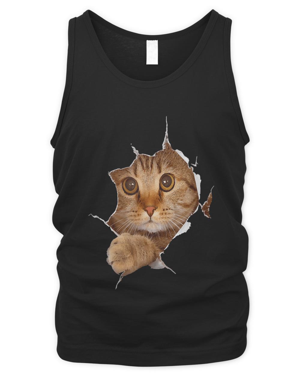 Cat T- Shirt Sweet Kitten Torn Cloth - Funny Cat Lover Cat Owner Cat Lady T- Shirt