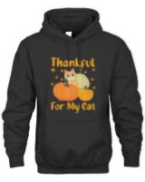 Turkey Lover Thankful For Cat Thanksgiving T-Shirt