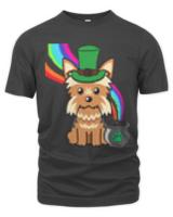 Yorkshire Terrier T- Shirt Funny yorkshire terrier celebrates st patrick's day T- Shirt