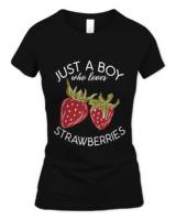 Nice just a boy girl who loves strawberries sweet delicious t-shirt