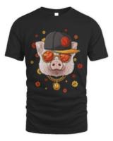Pig Basketball T- Shirt Pig Basketball Team Farmer Bball Player Coach Sports Baller T- Shirt
