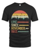 Official epic since november 1972 49th birthday gift 49 years old1873 t-shirt
