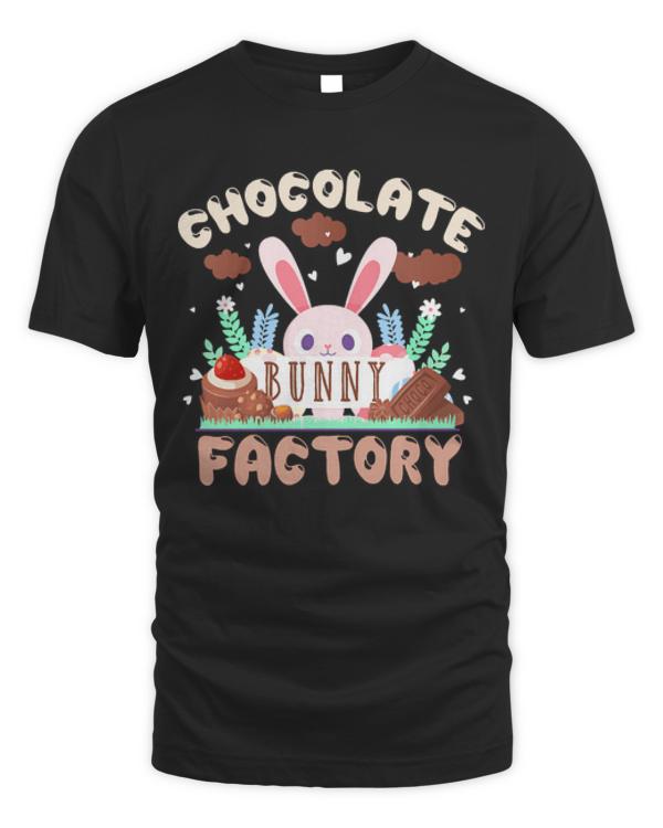 Easter T- Shirt Chocolate Bunny Factory - Choco Egg Easter Rabbit Gift T- Shirt