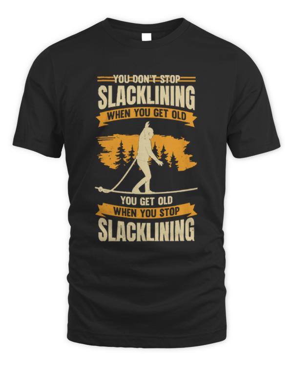 Slacklining T-ShirtSlacklining Old Man Slackline Slackliner Gift T-Shirt