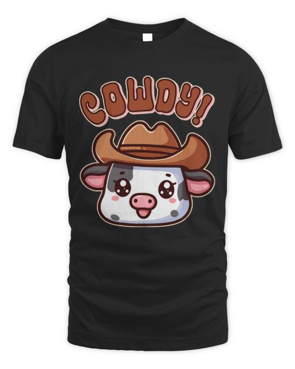 Howdy Yall T-ShirtCowdy Yall Howdy Cow Funny Cowboy Pun T-Shirt