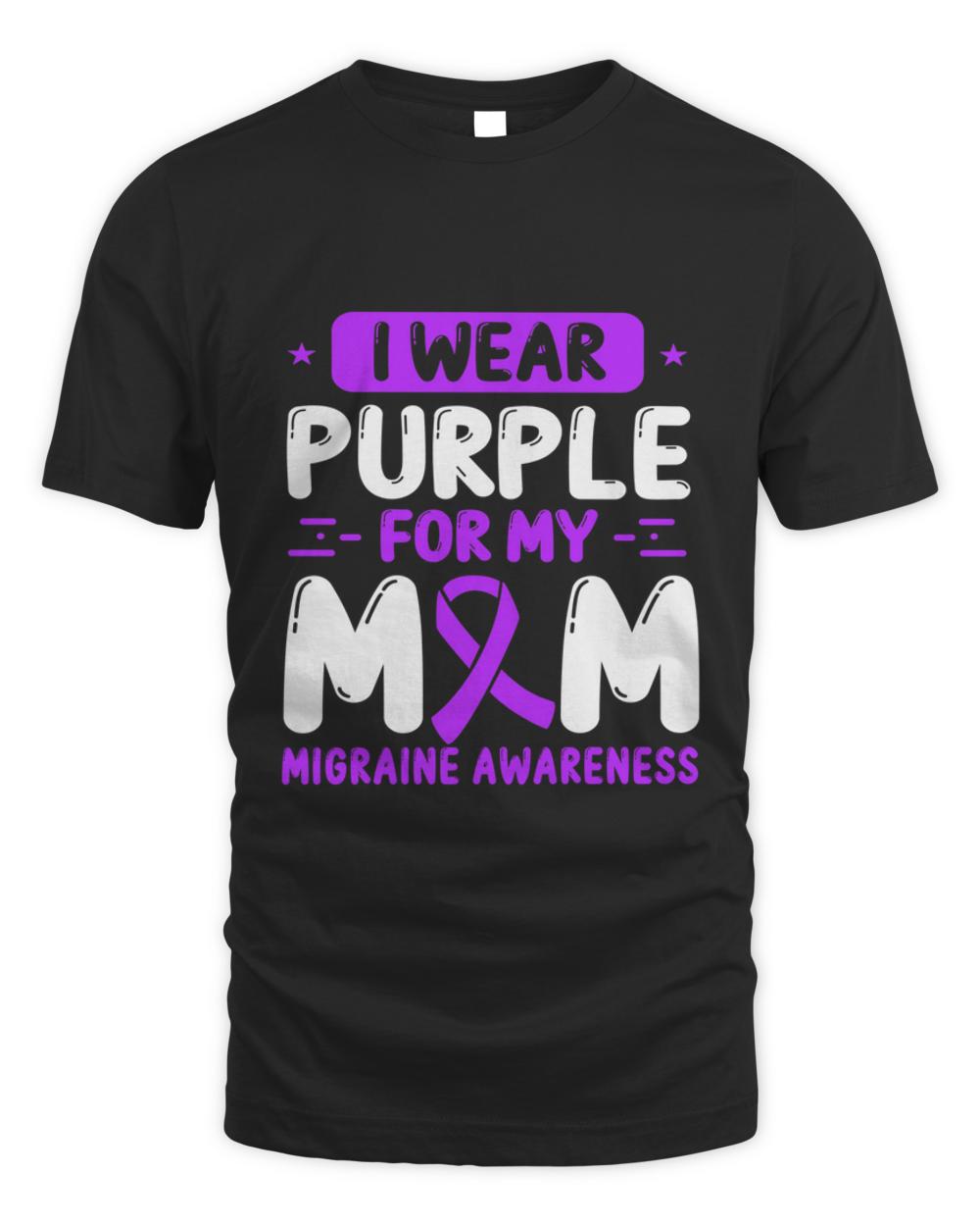 Nice migraine awareness mom purple ribbon mama t-shirt