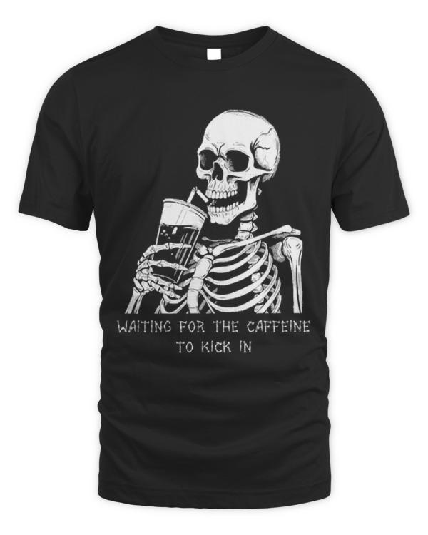 Halloween T-ShirtFunny Skeleton Goth Men Women Funny Halloween Coffee T-Shirt_by KsuAnn_ (1)