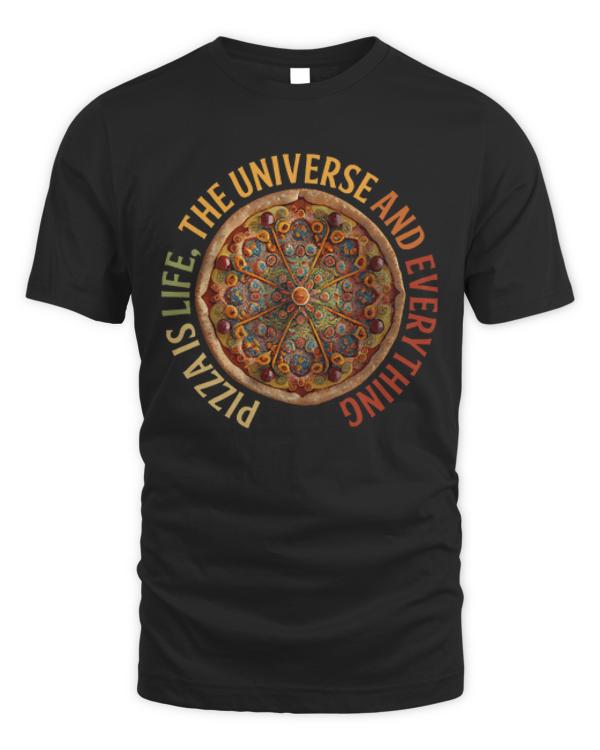 Pizza T-ShirtMandala Pizza Is Life, the Universe and Everything T-Shirt