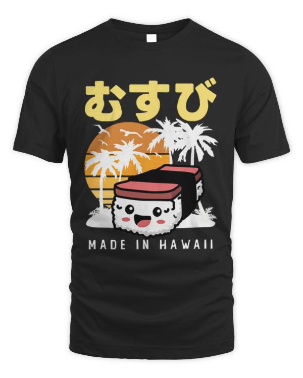 Japanese Food Lover T-ShirtRetro 90s Japanase Hawaiian Spam Musubi 90s Kawaii Hawaii T-Shirt_by DetourShirts_