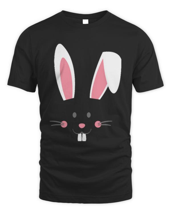 Easter T- Shirt Cute Easter Bunny Face Easter Egg Easter Sunday T- Shirt