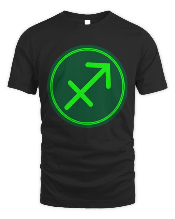 Sagittarius T-ShirtCool Green Sagittarius Symbol T-Shirt