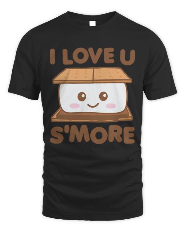 Smores Lover T-ShirtI Love You Smore Funny Camping S'more Pun Dark T-Shirt_by DetourShirts_