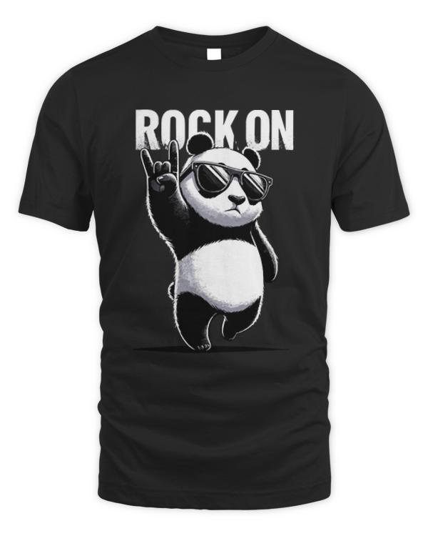 Panda T-ShirtRetro Panda Rock Music Gift Funny Panda T-Shirt_by KsuAnn_ (3)