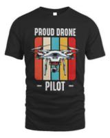 Drone T- Shirt Drone - Proud Drone Pilot - Retro Style Vintage Drones T- Shirt