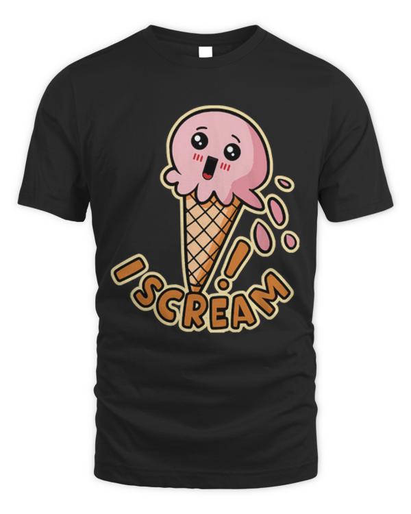 Ice Cream Pun T-ShirtI Scream Funny Kawaii Ice Cream Pun T-Shirt