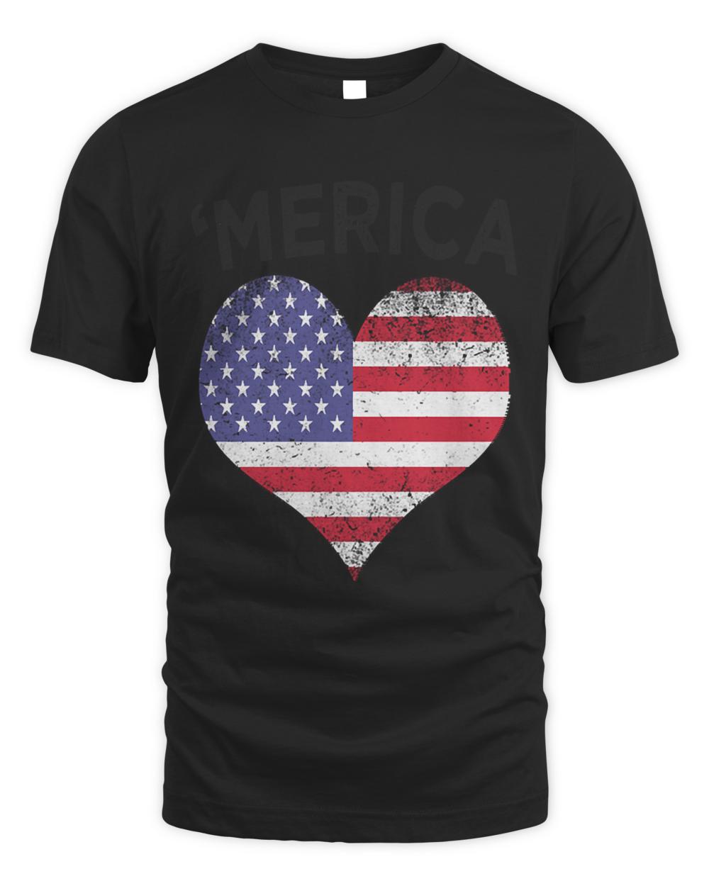 Independence Day T- Shirt Heart independence day T- Shirt