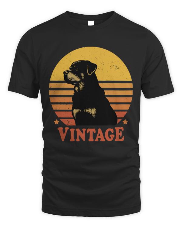 Rottweiler Gift T-ShirtVintage Rottweiler Dog Retro Sunset Dog Lover T-Shirt