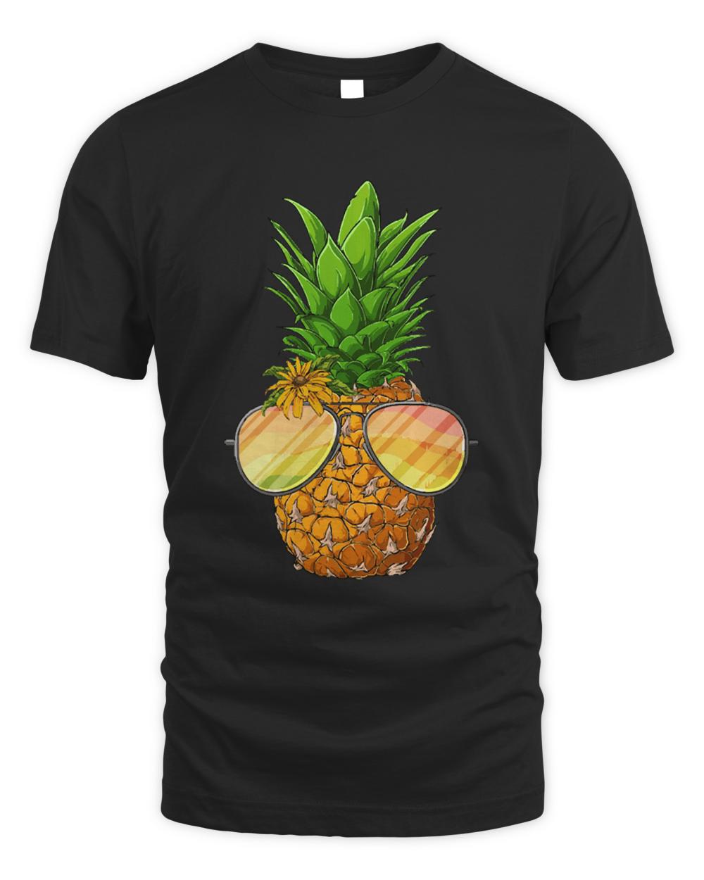 Pineapple Aloha T- Shirt Pineapple Sunglasses Aloha Beaches Hawaii Hawaiian Luau T- Shirt