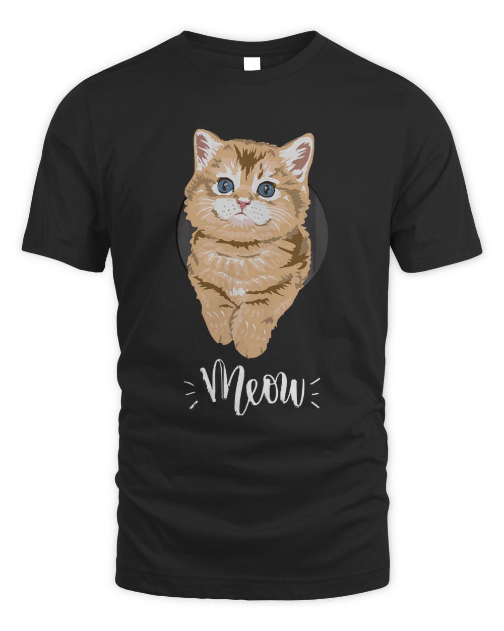 Kitten T- Shirt Meow Cute Kitten 1384