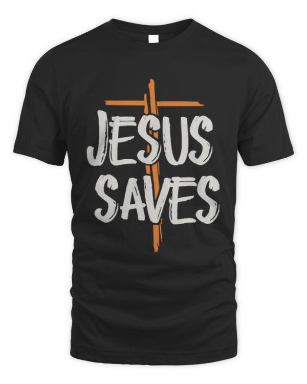 Jesus Saves T-ShirtJesus Saves Cross Design - Salvation and Redemption Symbol T-Shirt