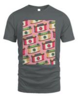Pinhole Camera T- Shirt Retro Pinhole Camera Pattern - Spring Seasonal Color Palette T- Shirt