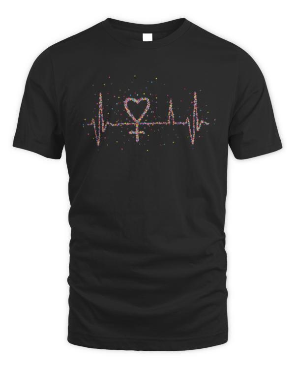 Feminism T- Shirt Feminism Heartbeat Equal Rights T- Shirt
