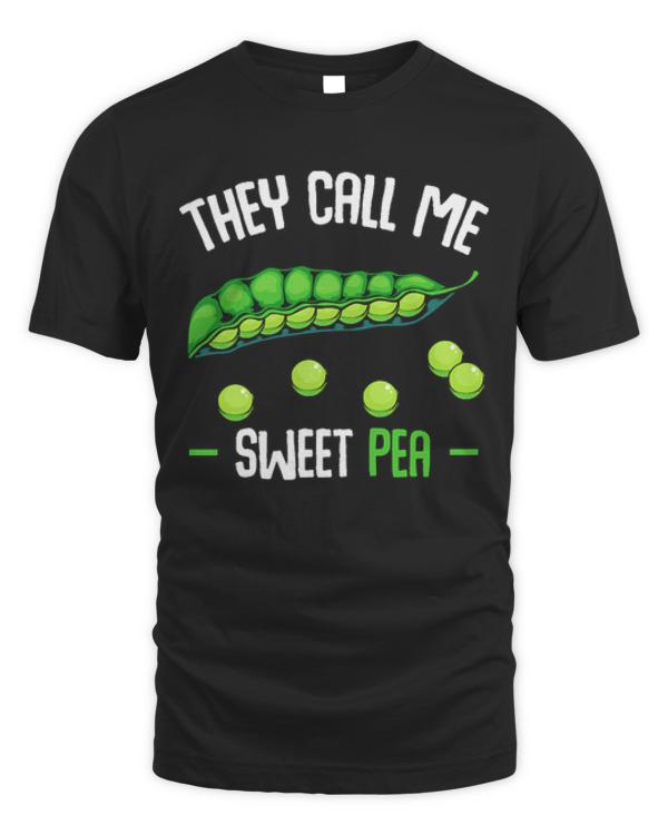 Vegetables T- Shirt Peas - They Call Me Sweet Pea - Funny Saying Vegetable T- Shirt