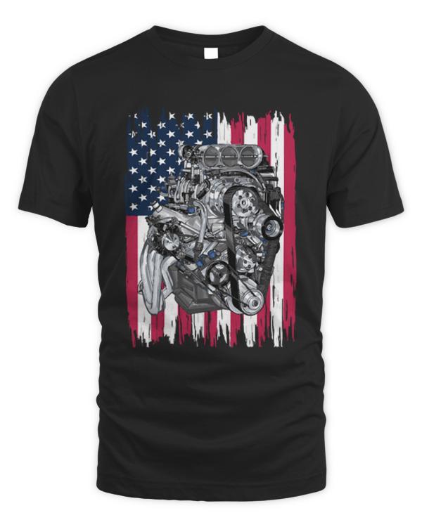 Drag Racing T-ShirtDrag Racing - American Muscle Car Engine T-Shirt