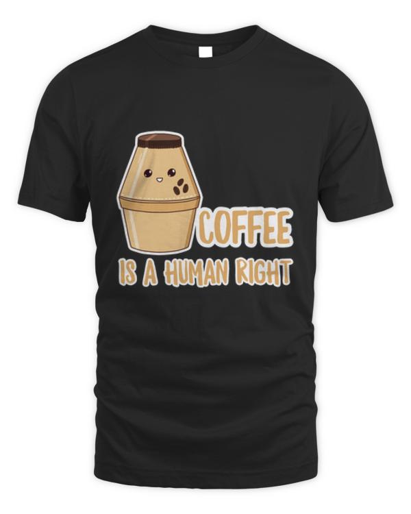 Official coffee is a human right cute kawaii coffee  t-shirt
