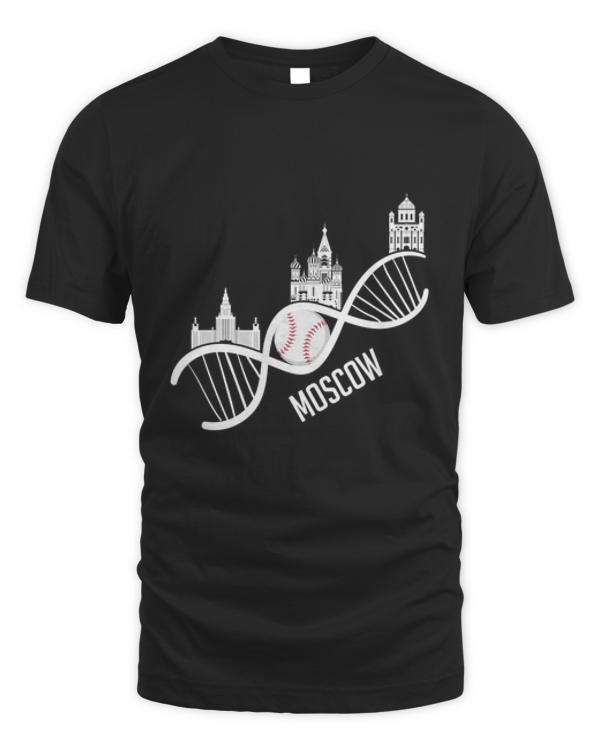 Nice moscow baseball skyline russia gift t-shirt