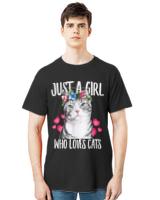 Cat T- Shirt A girl loves a cat T- Shirt