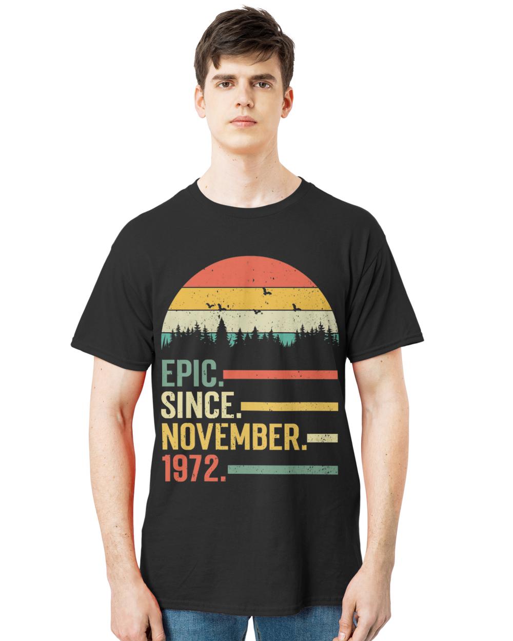 Official epic since november 1972 49th birthday gift 49 years old1873 t-shirt
