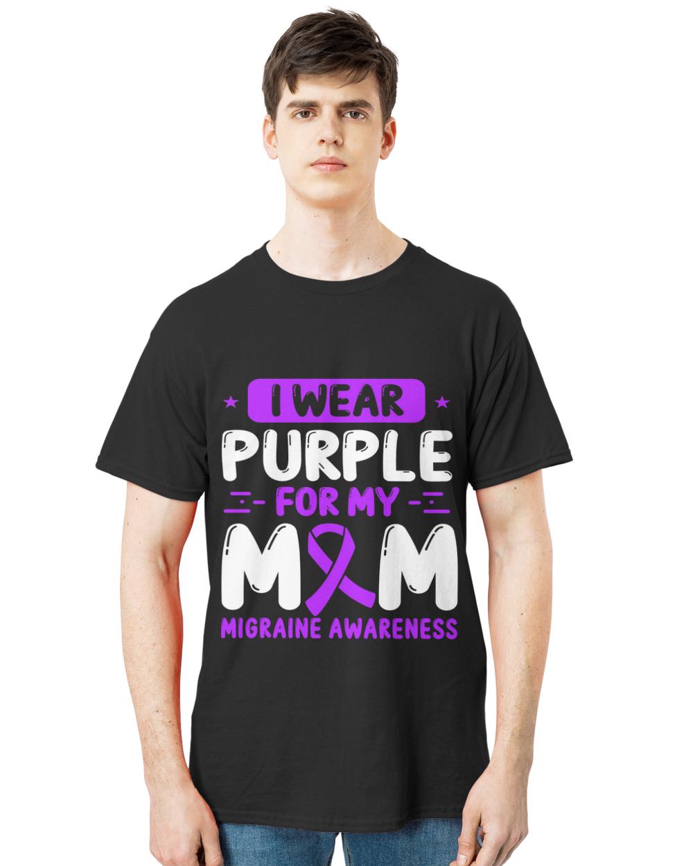 Nice migraine awareness mom purple ribbon mama t-shirt