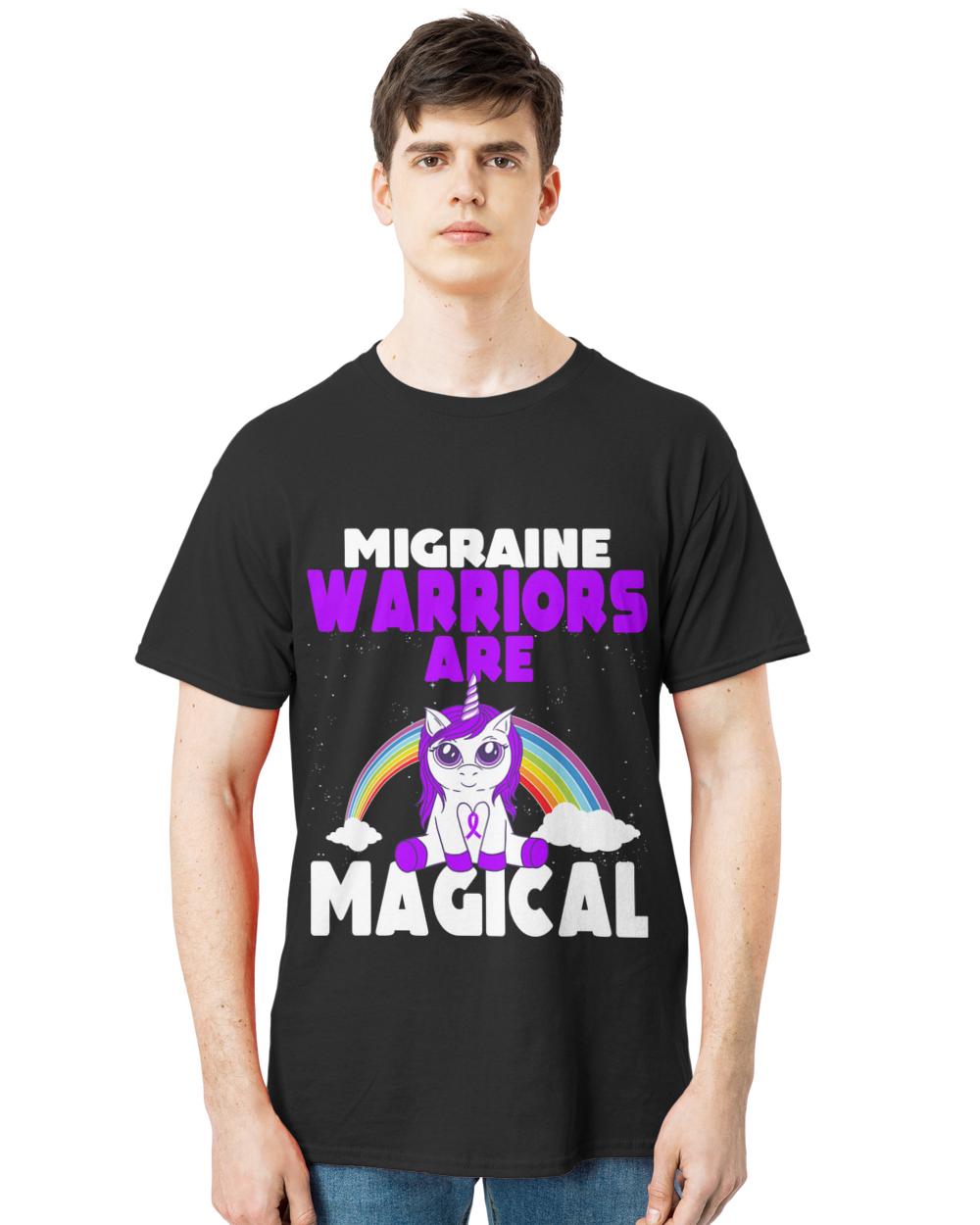 Nice migraine awareness cute unicorn purple ribbon13211 t-shirt