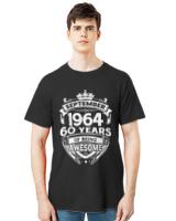 1964 60 Years Of Being Awesome T-ShirtSeptember 1964 60 Years Of Being Awesome 60th Birthday T-Shirt