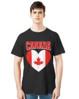 Canada T- Shirt Heart Canadian Flag Maple Leaf Canda Day Canada T- Shirt