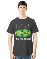 Vegetables T- Shirt Peas - I Need Peas And Quiet - Cute Sleeping Vegetables T- Shirt