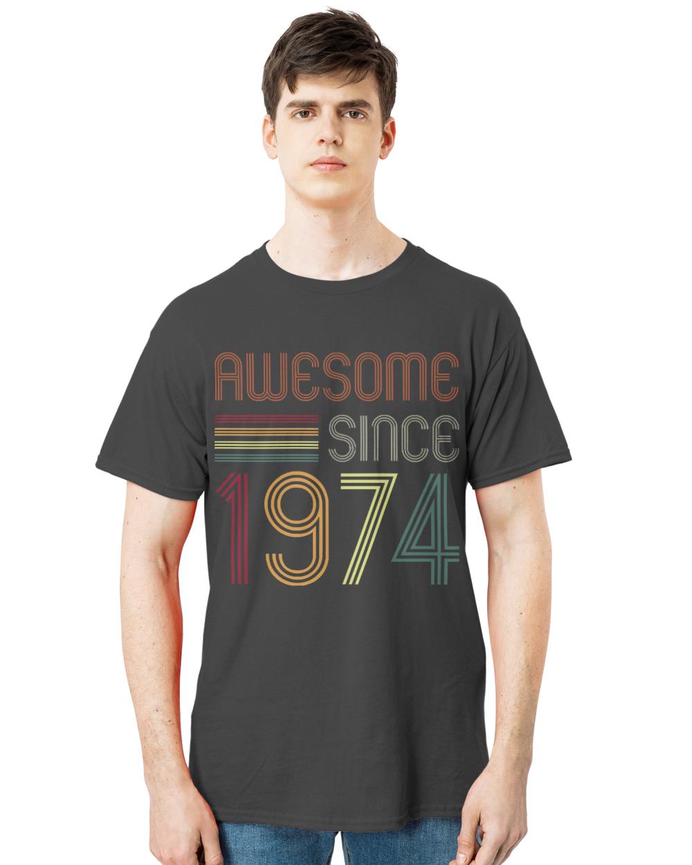 Awesome Since 1974 T-ShirtAwesome Since 1974 49th Birthday Retro T-Shirt