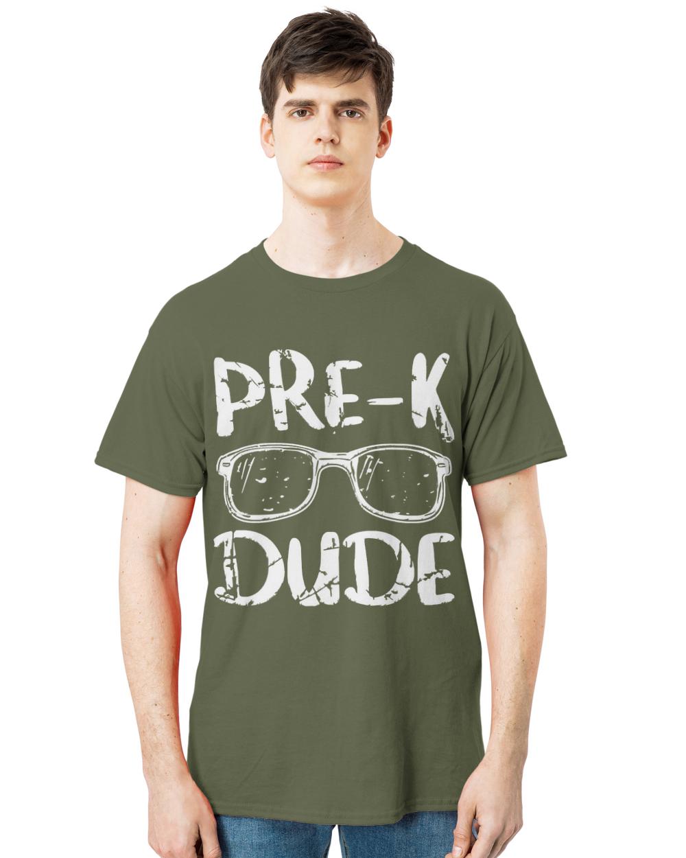 Pre K Dude T- Shirt Funny Kids Pre- K Dude First Day of School Funny Back to School Boys T- Shirt