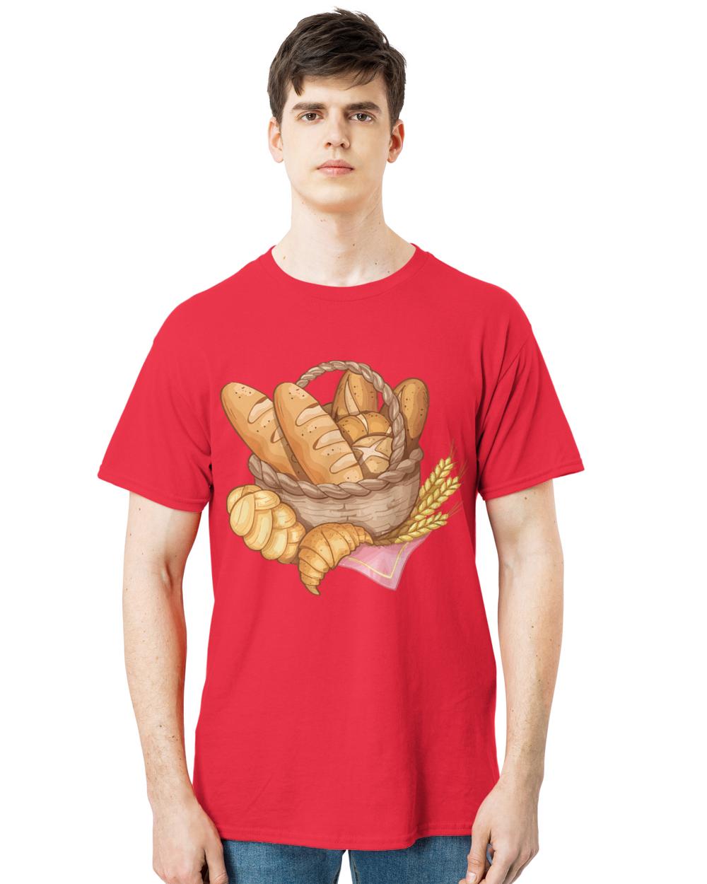 Bread Lover T- Shirt Basket Full of Bread T- Shirt