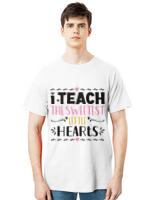 Premium i teach the sweetest little hearts  cute valentines day teacher12206 t-shirt
