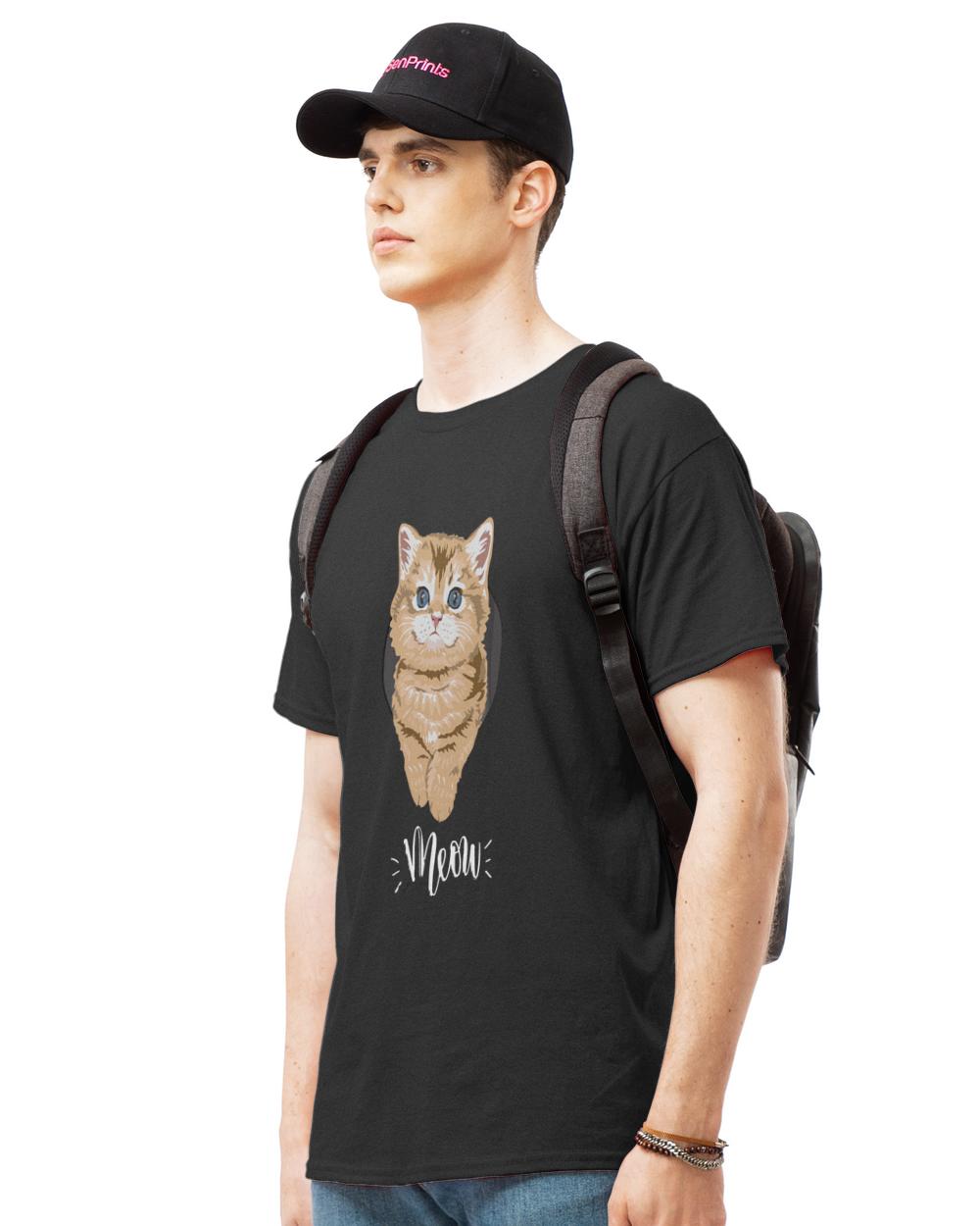 Kitten T- Shirt Meow Cute Kitten 1384