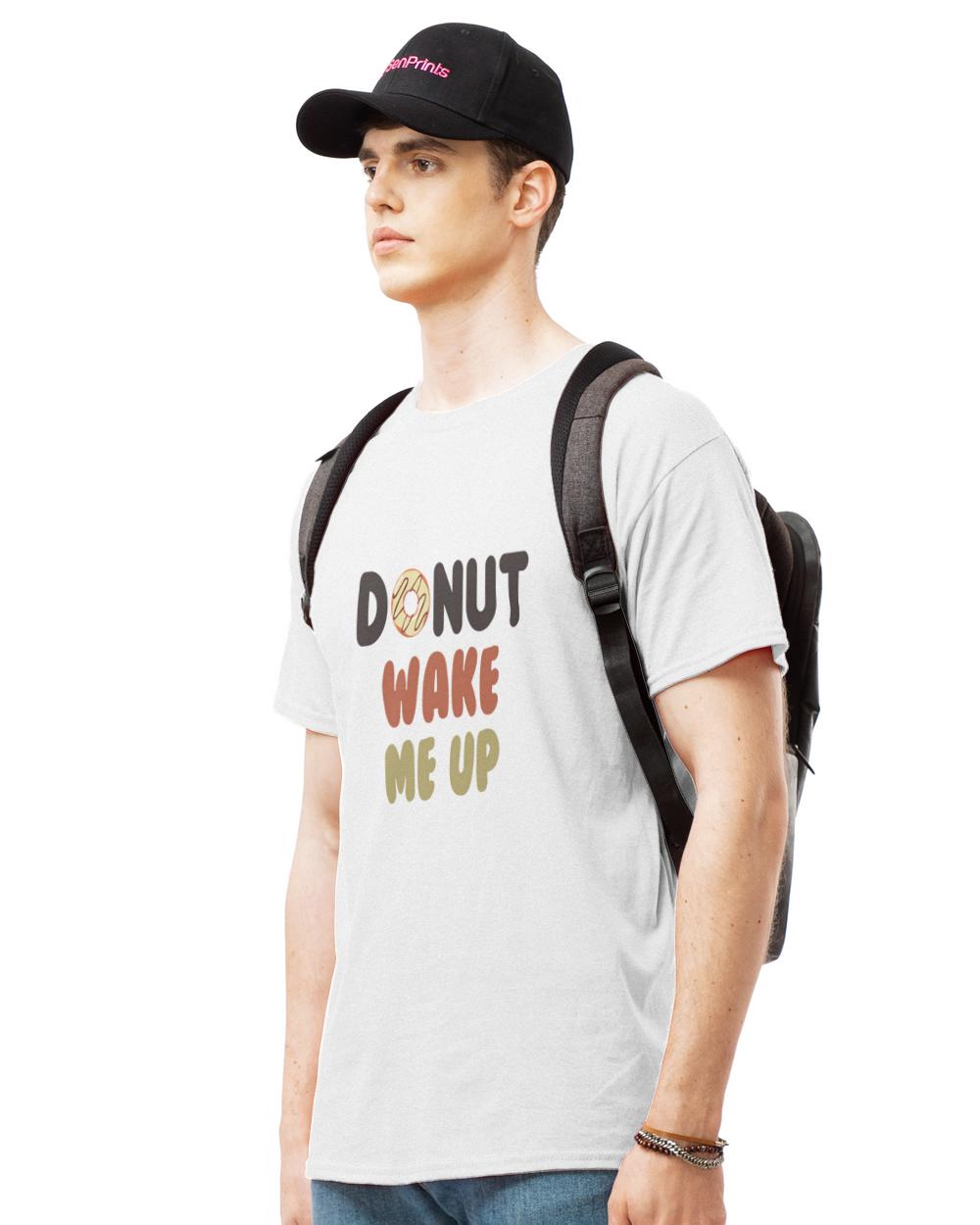 Premium donut wake me up baby  funny donuts cute sleepy doughnut quote puns humour lazy rest saying resting nap meme let do not disturb sleeping quotes9511 t-shirt