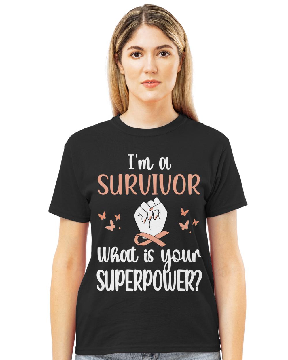 Uterine Cancer Survivor Endometrial Cancer Ribbon T-Shirt