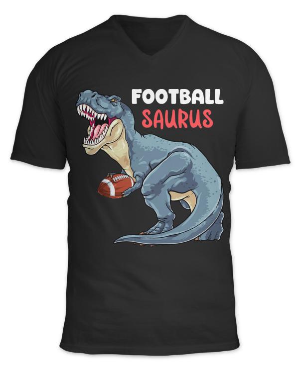 Football Dinosaur T- Shirt Football Dinosaur T Rex Funny Football Saurus Rugby Player T- Shirt
